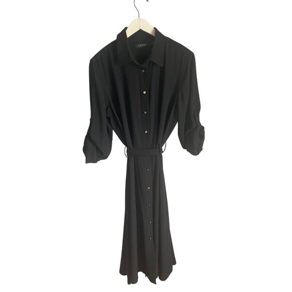 Lauren Ralph Lauren Dresses & Skirts - Lauren Ralph Lauren Shirt Dress Black Minimalist Office Workwear Career size 14